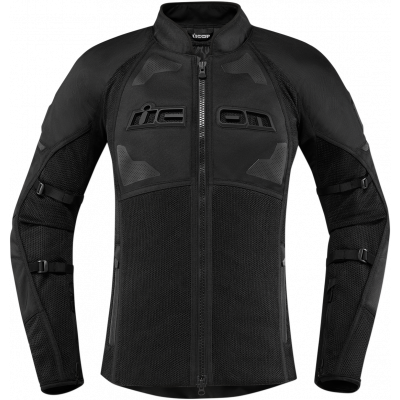 Geaca moto din textil Icon contra2, Negru