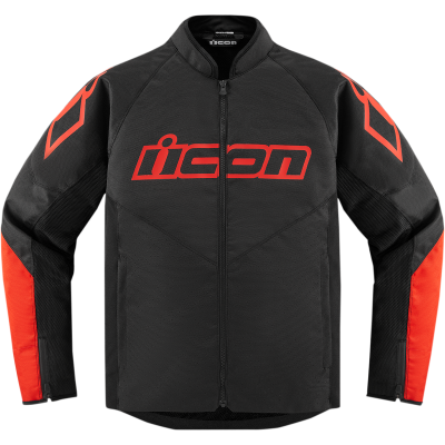 Geaca moto din textil Icon hooligan ce slayer, Negru/Rosu