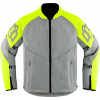 Geaca moto din textil Icon mesh af hi-viz, Gri/Galben fluo