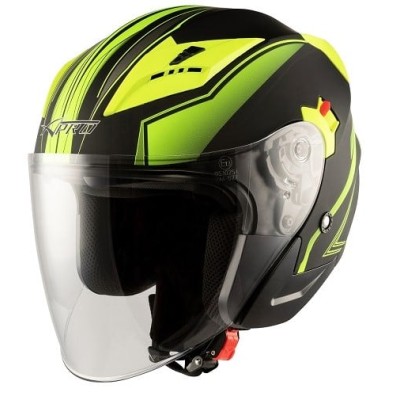 Casca pentru scuter Apro york matt, Negru/Galben Casca pentru scuter Apro york matt, Negru/Galben