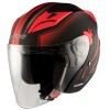 Casca pentru  scuter Apro york matt, Negru/Rosu