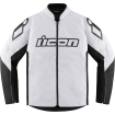 Geaca moto din textil Icon hooligan ce, Alb thumb