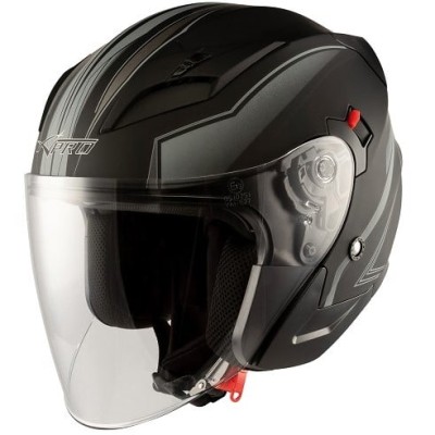 Casca pentru scuter Apro york matt, Negru/Gri Casca pentru scuter Apro york matt, Negru/Gri