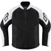 Geaca moto din textil Icon mesh af, Negru/Alb thumb