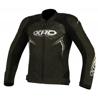 Geaca moto de piele XRC Heilig, Negru/Gri