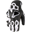 Manusi moto de piele Icon hypersport short, Negru/Alb thumb