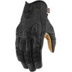 Manusi moto de piele Icon 1000 axys, Negru thumb
