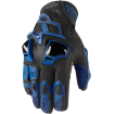 Manusi moto de piele Icon hypersport short, Negru/Albastru Manusi moto de piele Icon hypersport short, Negru/Albastru thumb