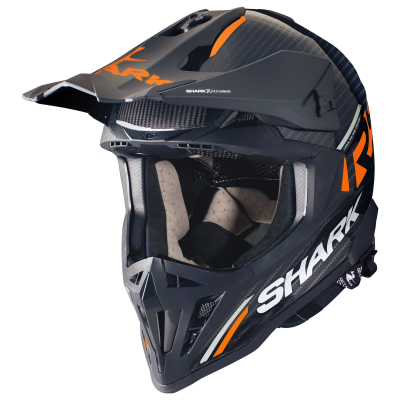 Casca motocross Shark varial rs flair, Negru/Portocaliu