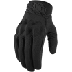Manusi moto din textil Icon Anthem 2, Negru thumb