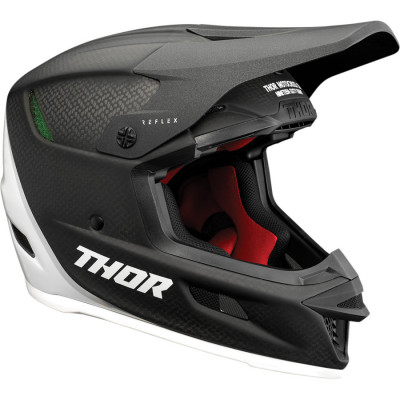Casca motocross Thor reflex carbon, Negru/Alb