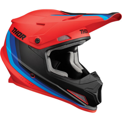 Casca motocross Thor sector runner, Rosu/Albastru