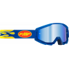 Ochelari motocross PowerCore flame, Albastru/Galben fluo