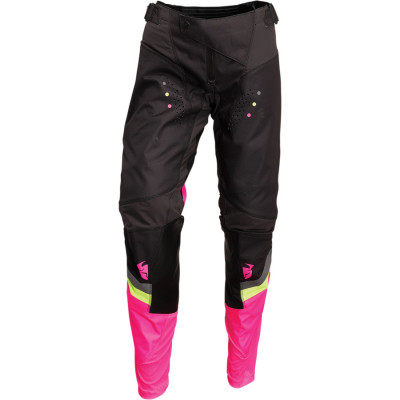 Pantaloni motocross dame Thor women's pulse rev, Negru/Roz
