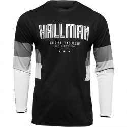 Bluza motocross Thor hallman differ draft, Negru/Alb