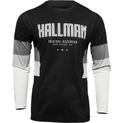 Bluza motocross Thor hallman differ draft, Negru/Alb