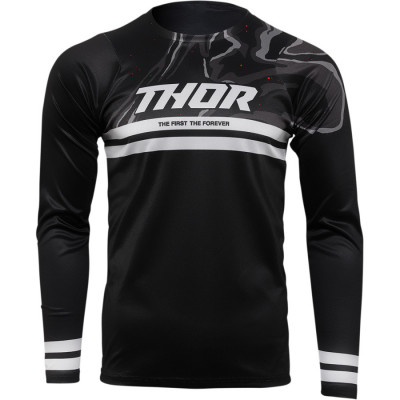 Bluza ciclism Thor assist banger long sleeve, Negru/Alb