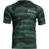 Bluza ciclism Thor assist camo short sleeve, Verde