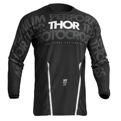 Bluza motocross Thor pulse mono, Negru/Alb