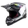Casca motocross Alpinestars sm8 contact mx, Argint/Negru