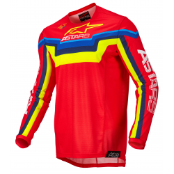 Bluza motocross Alpinestars techstar quadro, Rosu/ Galben