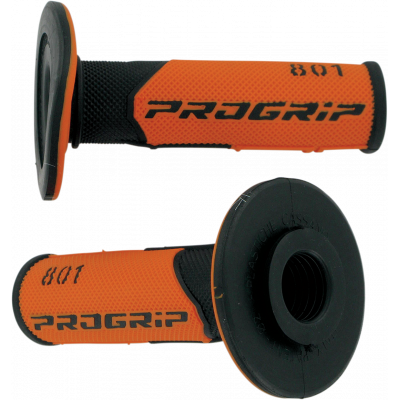 Mansoane motocross Progrip 801 hybrid duo-density, Negru/Portocaliu
