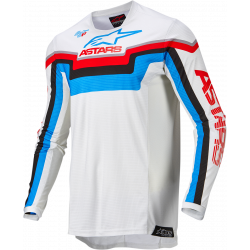 Bluza motocross Alpinestars techstar quadro, Alb/Rosu/Albastru Bluza motocross Alpinestars techstar quadro, Alb/Rosu/Albastru