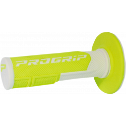 Mansoane motocross Progrip double density, Galben fluo/Alb