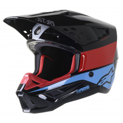 Casca motocross Alpinestars sm5 bond, Negru/Rosu