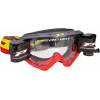 Ochelari motocross Progrip riot roll off, Gri/Rosu