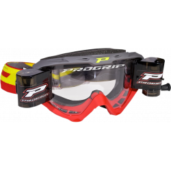 Ochelari motocross Progrip riot roll off, Gri/Rosu Ochelari motocross Progrip riot roll off, Gri/Rosu