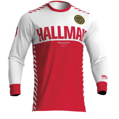 Bluza motocross Thor hallman differ slice, Rosu/Alb