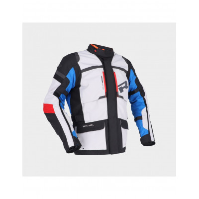 Geaca moto din textil Richa brutus, Gri/Albastru/Rosu