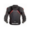 Geaca moto de piele Mugello II, Negru/Rosu thumb