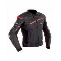 Geaca moto de piele Mugello II, Negru/Rosu Geaca moto de piele Mugello II, Negru/Rosu