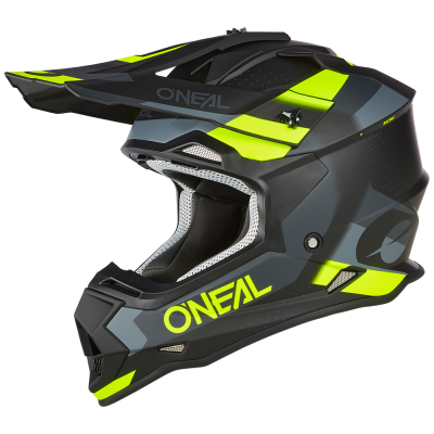 Casca motocross O'neal 2series spyde V.23, Negru/Gri/Galben
