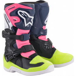 Cizme motocross pentru copii Alpinestars tech 3S, Negru/Albastru/Roz