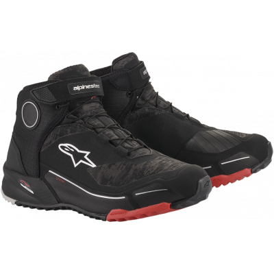 Ghete moto Alpinestars CR-X drystar®, Negru/Rosu