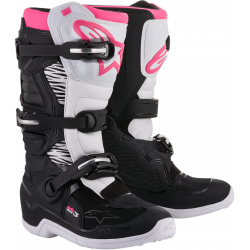 Cizme motocross pentru femei Alpinestars stella tech 3, Negru/Alb/Roz