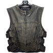 Vesta moto de piele ROADER BROWN thumb