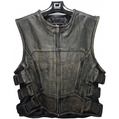 Vesta moto de piele ROADER BROWN