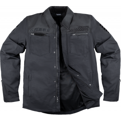 Geaca moto din textil ICON Upstate Canvas National BLACK Geaca moto din textil ICON Upstate Canvas National BLACK
