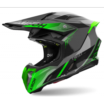 Casca motocross AIROH TWIST 3 SHARD GREEN GLOSS