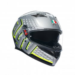 Casca AGV K3 - FORTIFY GREY/BLACK/YELLOW FLUO