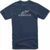 Tricou moto ALPINESTARS TEE WORDMARK NAVY/WT