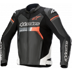 Geaca moto de piele Alpinestars GP Force Airflow, Negru/Portocaliu