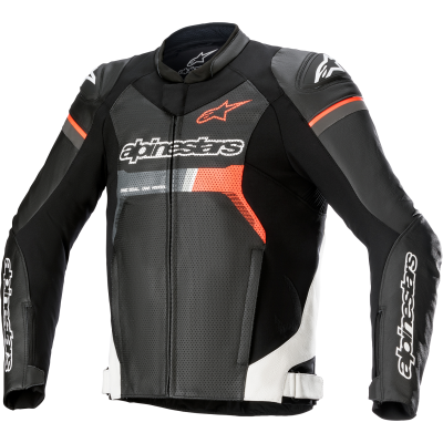 Geaca moto de piele Alpinestars GP Force Airflow, Negru/Portocaliu
