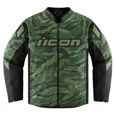 Geaca moto din textil ICON HOOLIGAN CE TIGER`S BLOOD GREEN
