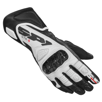 Manusi moto de piele pentru femei SPIDI STR-6 Black/White