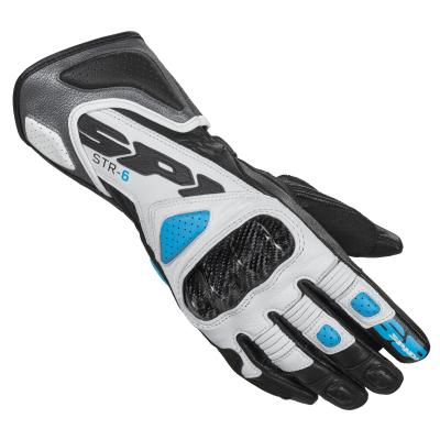 Manusi moto de  piele pentru femei SPIDI STR-6 Grey/White/Provence